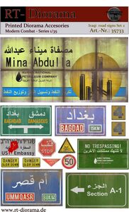 RT-DIORAMA 35733 Printed Accesories: "Iraqi Road Signs" No.2