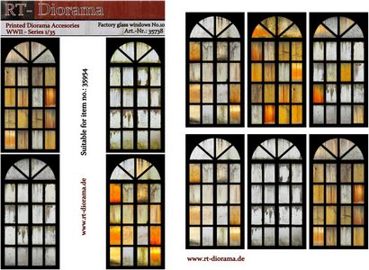 RT-DIORAMA 35738 Printed Accesories: Factory Glass Windows Nr.10