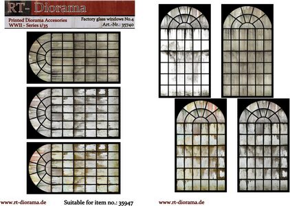 RT-DIORAMA 35740 Printed Accesories: Factory Glass Windows Nr.4