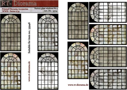 RT-DIORAMA 35741 Printed Accesories: Factory Glass Windows Nr.5