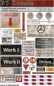 RT-DIORAMA 35747 Printed Accesories: German Factory Signs No.2