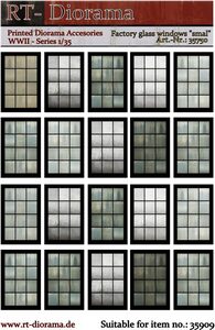 RT-DIORAMA 35750 Printed Accesories: Factory Glass Windows "Small
