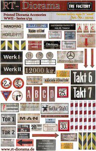 RT-DIORAMA 35755 Printed Accesories: German Factory Signs No.4