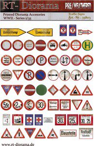 RT-DIORAMA 35803 Printed Accesories: Traffic-Signs