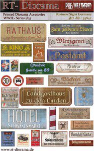 RT-DIORAMA 35842 Printed Accesories: Business-Signs Germany