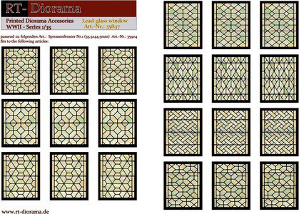 RT-DIORAMA 35847 Printed Accesories: Lead-Glass Windows (green)