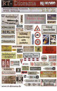 RT-DIORAMA 35856 Printed Accesories: Road Sign Western Germany