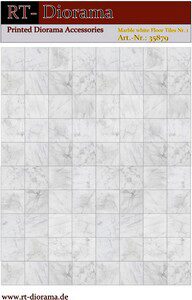 RT-DIORAMA 35879 Printed Accesories: Marble White Floor Tiles Nr.1