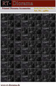RT-DIORAMA 35880 Printed Accesories: Marble Black Floor Tiles Nr.2