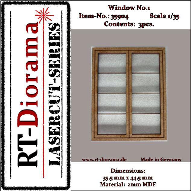 RT-DIORAMA 35904 Lasercut: Sprossenfenster Nr.1 (3er Set)