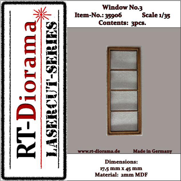RT-DIORAMA 35906 Lasercut: Sprossenfenster Nr.3 (3er Set)