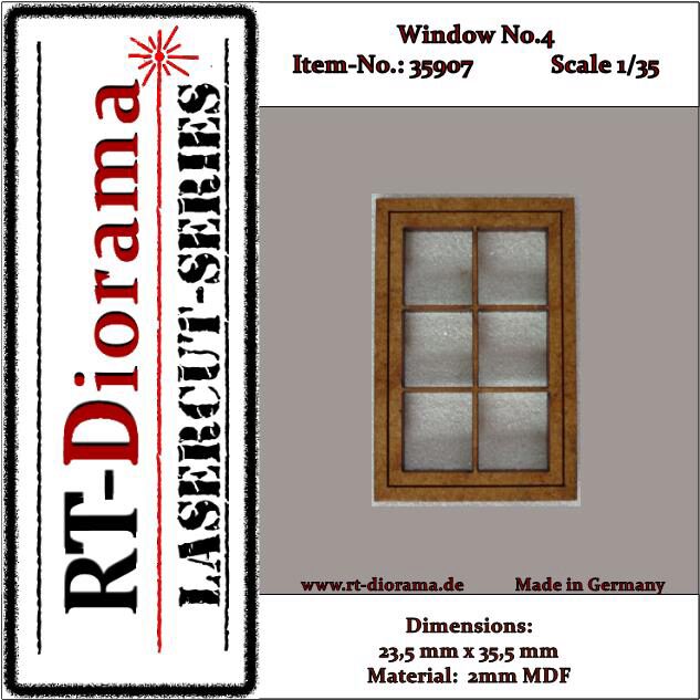 RT-DIORAMA 35907 Lasercut: Sprossenfenster Nr.4 (3er Set)