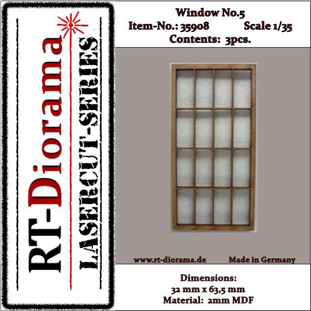 RT-DIORAMA 35908 Lasercut: Sprossenfenster Nr.5 (3er Set)