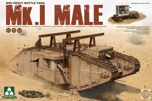 Takom 2031 WWI Heavy Battle Tank Mk.I male 2in1