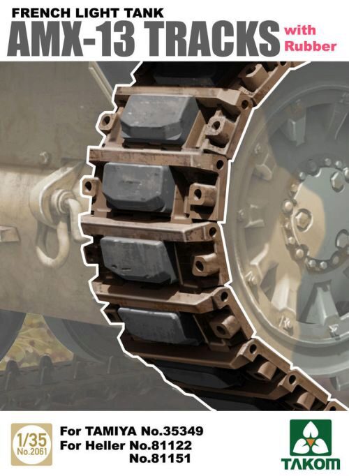 Takom 2061 French Light Tank AMX-13 Tracks with Rub Rubber