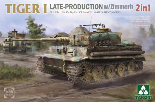 TAKOM MODEL TAK2199 TIGER I LATE/COM. w/ZIMMERIT Sd.Kfz.181 Pz.Kpfw.VI