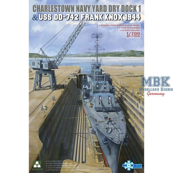 Takom 7058 Charlestown Dry Dock & USS DD-742 Frank Knox