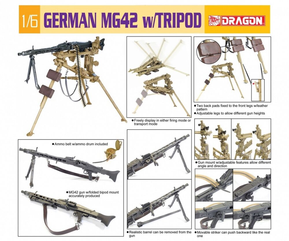 Dragon 75017 1:6 WWII Dt. MG42 m. Dreibein