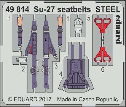 Eduard Accessories 49814 Su-27 seatbelts STEEL for Hobby Boss