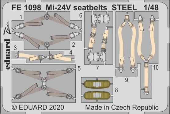 Eduard Accessories FE1098 Mi-24V seatbelts STEEL for Zvezda