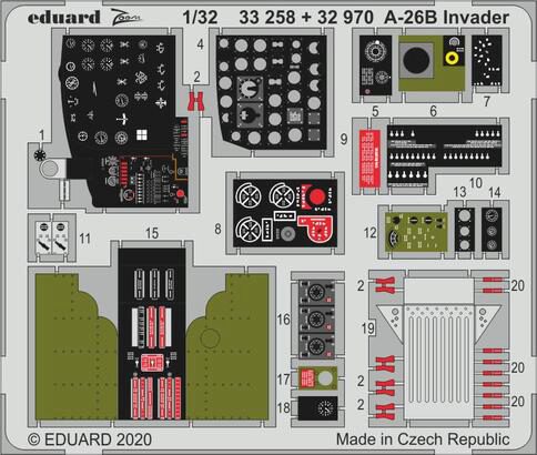 Eduard Accessories 32970 A-26B Invader cockpit interior for Hobby Boss