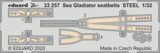 Eduard Accessories 33257 Sea Gladiator seatbelts STEEL for ICM
