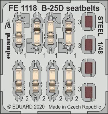 Eduard Accessories FE1118 B-25D seatbelts STEEL for Revell