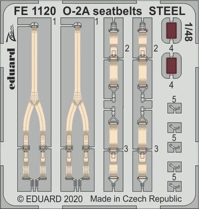 Eduard Accessories FE1120 O-2A seatbelts STEEL for ICM