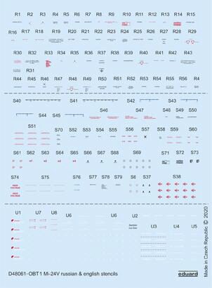 Eduard Accessories D48061 Mi-24V stencils Russian & English for Zvezda