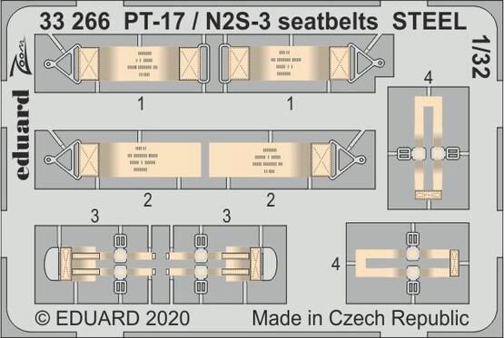 Eduard Accessories 33266 PT-17 / N2S-3 seatbelts STEEL for ICM