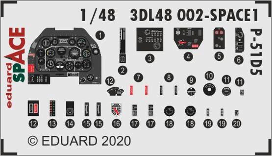 Eduard Accessories 3DL48002 P-51D-5 SPACE 1/48 for ZVEZDA