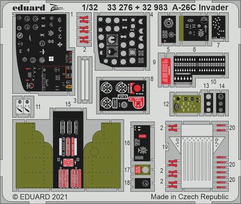 Eduard Accessories 32983 A-26C Invader cockpit interior 1/32 for HOBBY BOSS