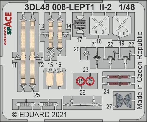 Eduard Accessories 3DL48008 Il-2 SPACE 1/48 for ZVEZDA