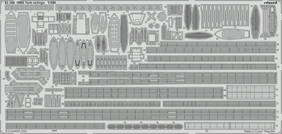 Eduard Accessories 53266 HMS York railings 1/350 for TRUMPETER