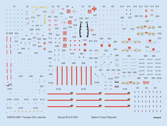 Eduard Accessories D48078 Tornado GR.4 stencils 1/48 for REVELL