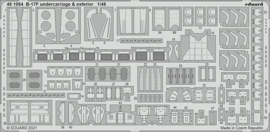 Eduard Accessories 481054 B-17F undercarriage & exterior 1/48 for HKM