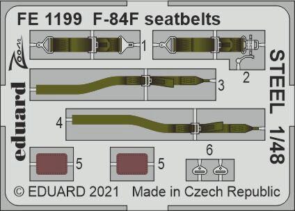 Eduard Accessories FE1199 F-84F seatbelts STEEL 1/48 for KINETIC