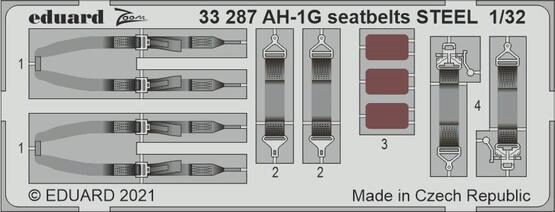 Eduard Accessories 33287 AH-1G seatbelts STEEL 1/32 for ICM