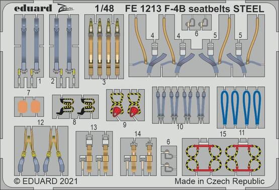 Eduard Accessories FE1213 F-4B seatbelts STEEL 1/48 for TAMIYA