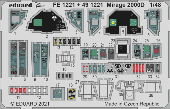 Eduard Accessories 491221 Mirage 2000D for KINETIC