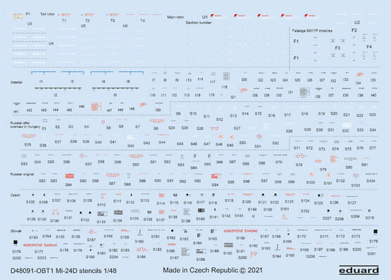 Eduard Accessories D48091 Mi-24D stencils for ZVEZDA