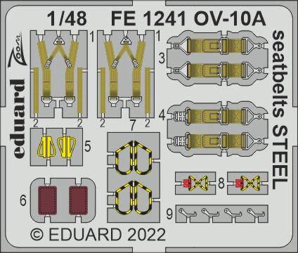 Eduard Accessories FE1241 OV-10A seatbelts STEEL for ICM