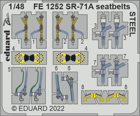 Eduard Accessories FE1252 SR-71A seatbelts STEEL for REVELL
