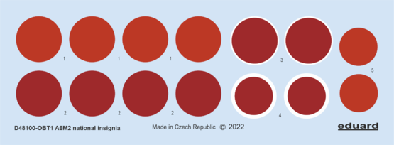 Eduard Accessories D48100 A6M2 national insignia for EDUARD