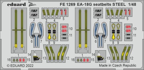 Eduard Accessories FE1269 EA-18G seatbelts STEEL 1/48