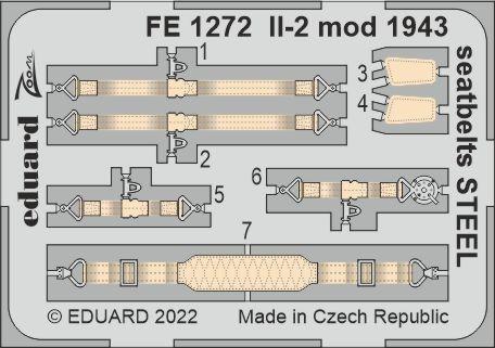 Eduard Accessories FE1272 Il-2 mod. 1943 seatbelts STEEL 1/48