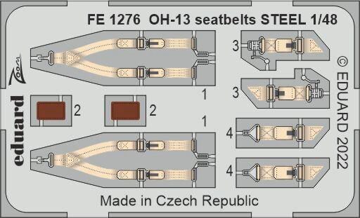 Eduard Accessories FE1276 OH-13 seatbelts STEEL 1/48