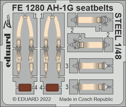 Eduard Accessories FE1280 AH-1G seatbellts STEEL 1/48
