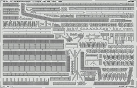Eduard Accessories 53283 USS Constellation CV-64 part 3 - railings & safety nets 1/350
