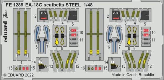 Eduard Accessories FE1289 EA-18G seatbelts STEEL